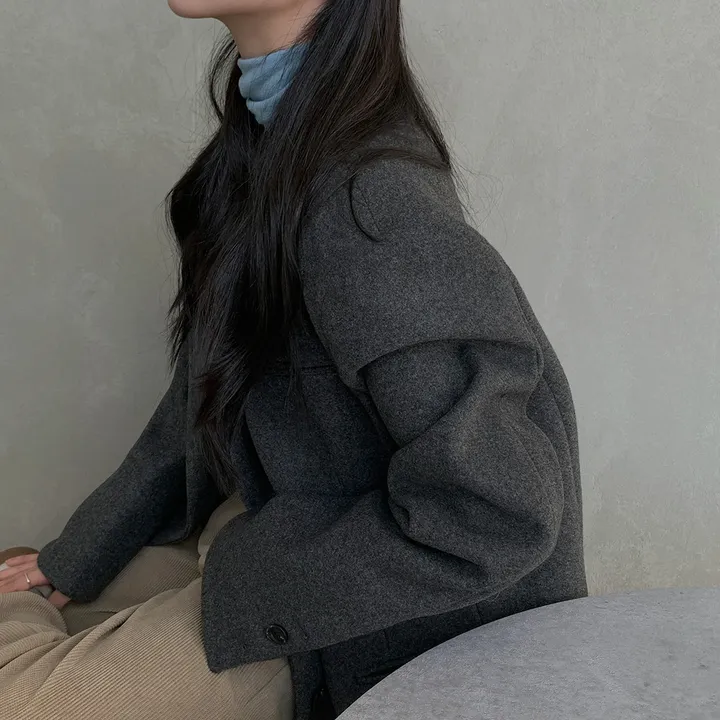 [wool100%/브랜드공정]  윈터 싱글 투버튼 카라 리얼 울 자켓 블레이저 - jk 상세 이미지 8