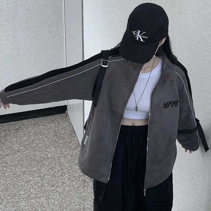 [보온력갑!/겨울까지] 스웨이드 하이넥 배색집업 오버핏 후리스자켓 점퍼 상세 이미지 8