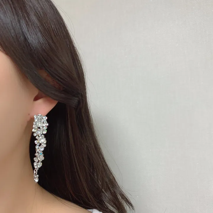 (당일배송) 화려한 큐빅 파티 드롭귀걸이 상세 이미지 12