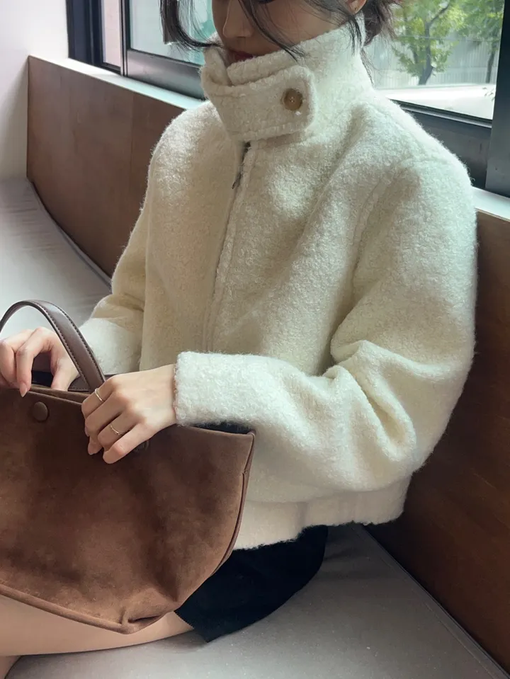 [주문폭주] 크리미 하이넥 숏코트 - 2col 상세 이미지 9