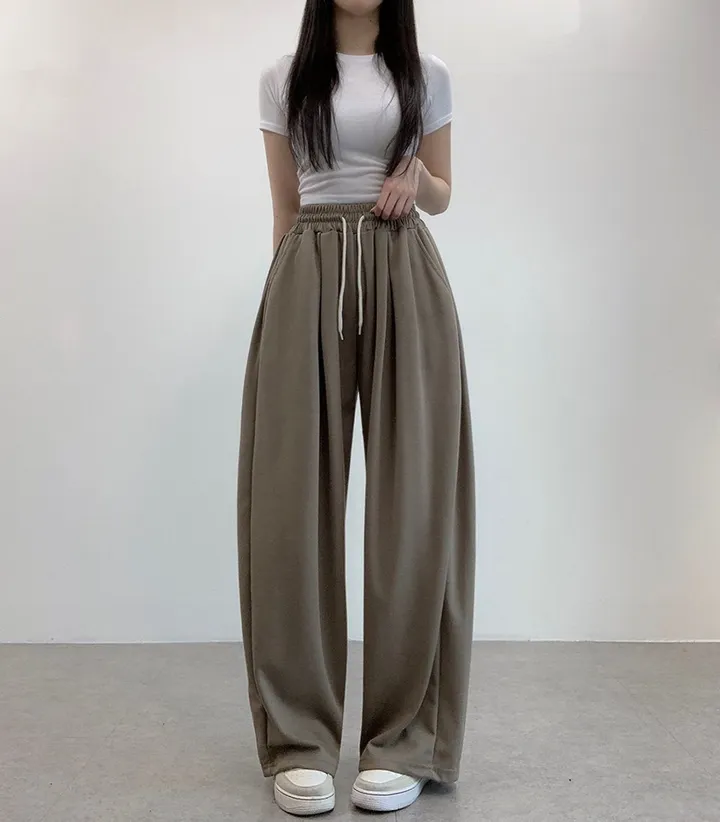 [기장선택/사계절팬츠] 루크 더블 핀턱 와이드 밴딩 롱팬츠 트레이닝 팬츠 4color 상세 이미지 33
