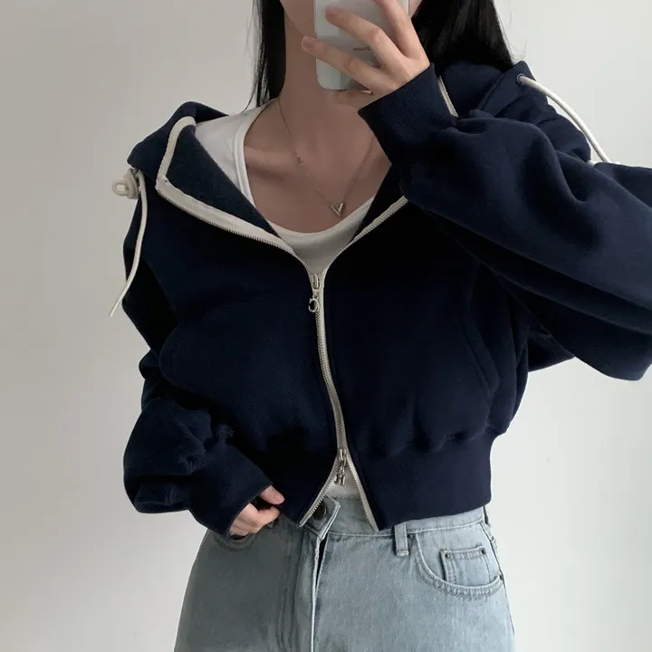 [완전인기✨/백염컬러 당일출고!] 자체제작 크치Made 꿈에 나온 핏, 투웨이 양기모 크롭 후드집업 ver 아우터 자켓 - zipup 상세 이미지 137