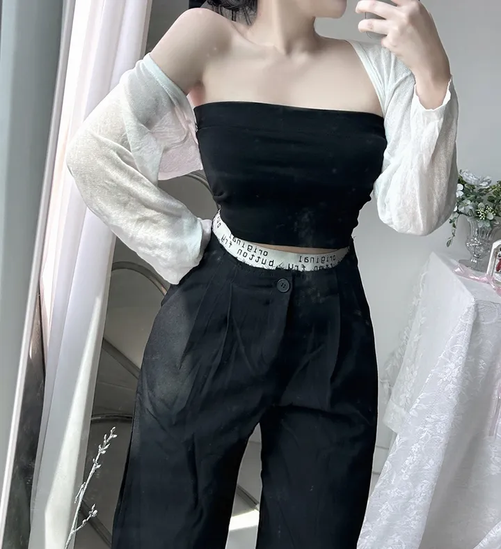 [1+1 할인!] 린조 시스루 볼레로 가디건 여름가디건 볼레로가디건 시스루 니트가디건 크롭 볼레로가디건 상세 이미지 2