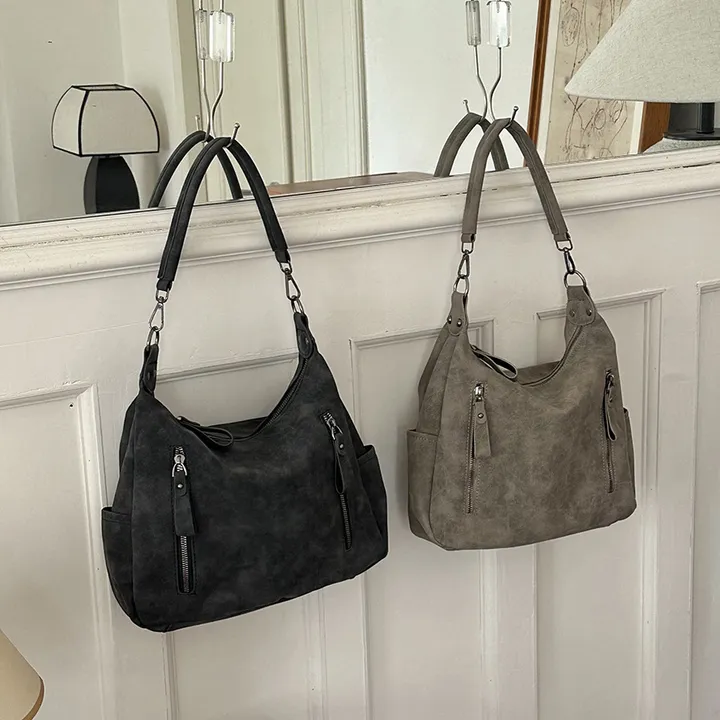 가을겨울 세무가방 2way zipper vintage shoulder bag 상세 이미지 13