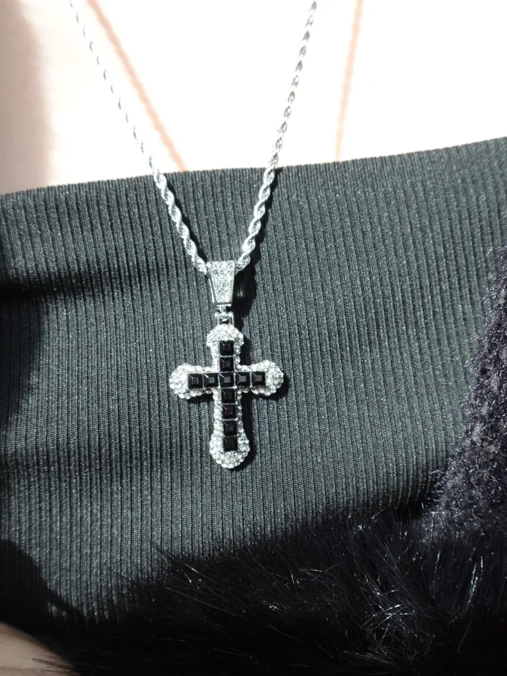 [s.steel/3color] bold cubic cross necklace | 볼드 큐빅 십자가 목걸이 상세 이미지 23