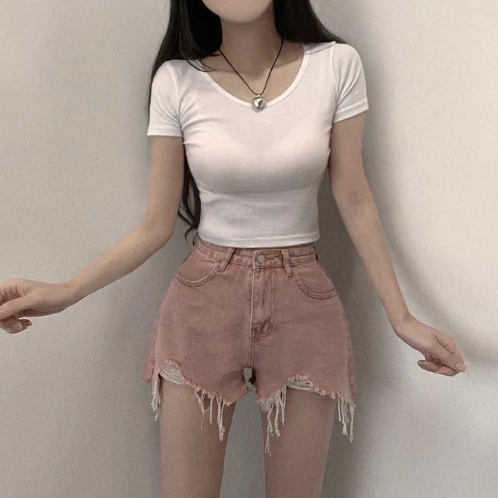 [데일리/꾸안꾸] 여름 필수템, 퓨어 워싱 데미지 데님 숏팬츠 상세 이미지 26