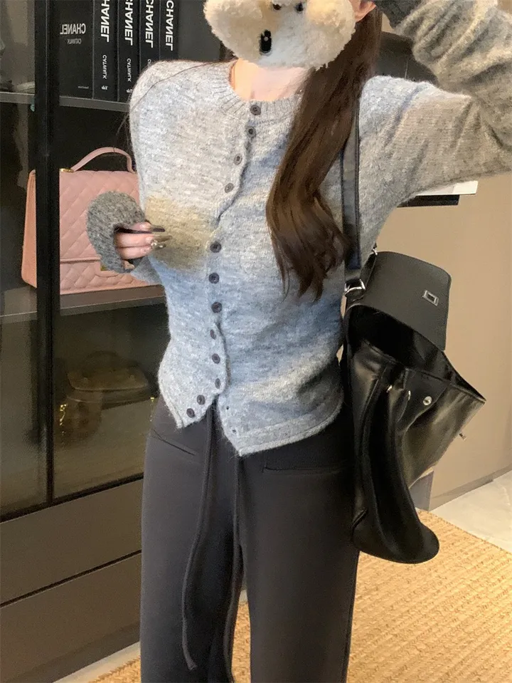 ❣️스타일업❣️ 투톤 가디건 배색 기본 이너 간절기 아우터 봄 가을 가디건 상세 이미지 11