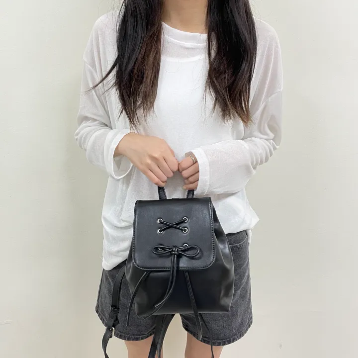발레코어 리본 코르셋 체인 숄더 백팩 상세 이미지 8