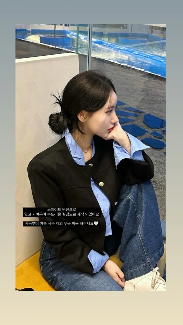 (단독진행/강매템❤️) 노카라넥 금장 단추 스웨이드 자켓 상세 이미지 3