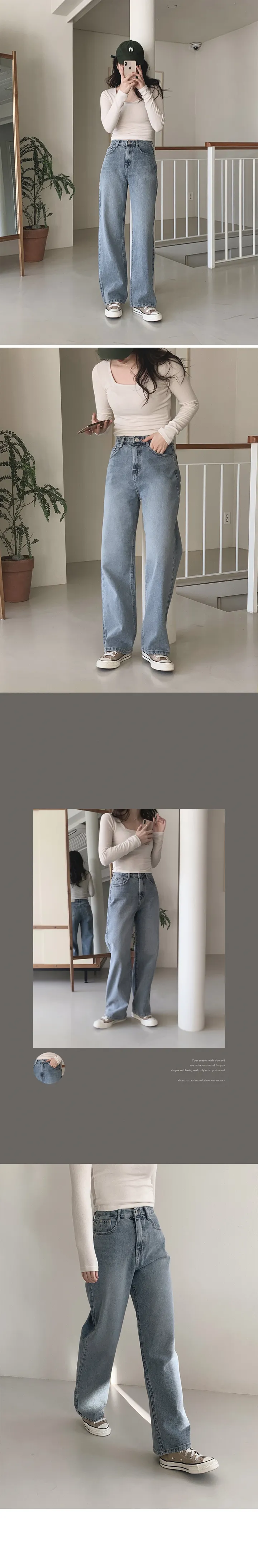 [후기인증핏👖] 투데이 와이드 중청데님팬츠 (+기본/롱ver) - 4 size (자체제작/슬로우앤드/와이드핏/스트레이트핏/데일리룩/워싱) 상세 이미지 20