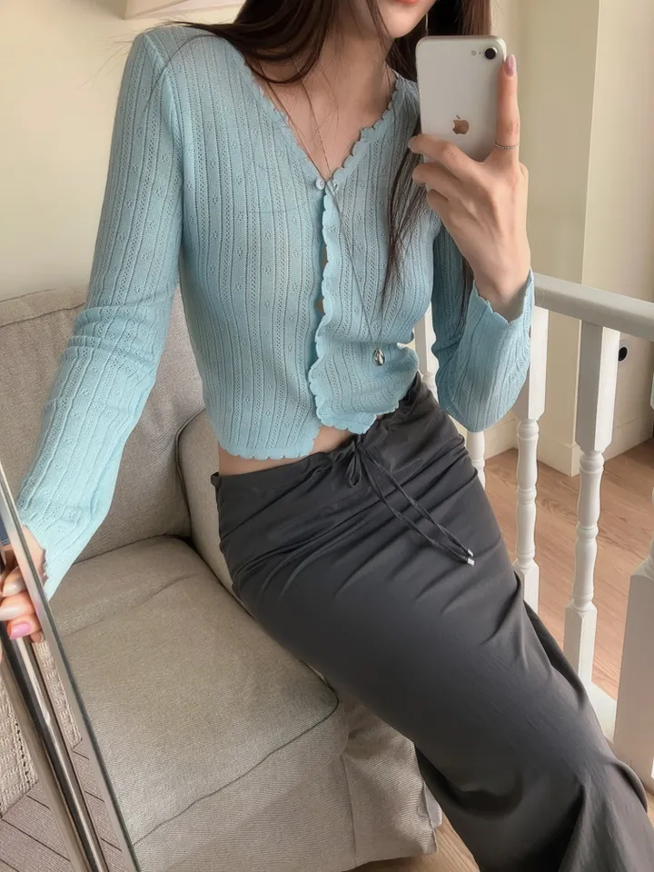 [썸머/데일리]웨이브 펀칭 썸머 가디건(4컬러) 상세 이미지 37