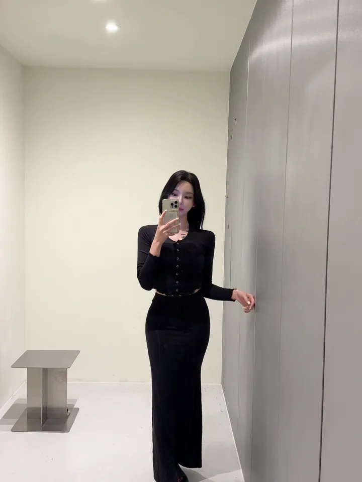 여리핏💖 슬림 여리 가디건 롱 스커트 투피스 세트 상세 이미지 10