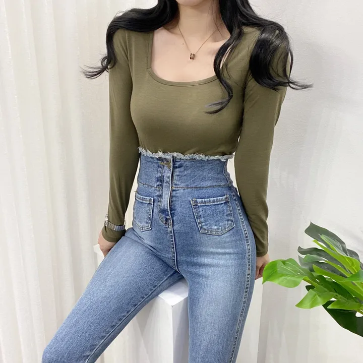 🚀당일발송🚀[묶음할인/11컬러] 조이 봄 가을 뉴 스퀘어넥 긴팔 티셔츠 이너티 상세 이미지 49