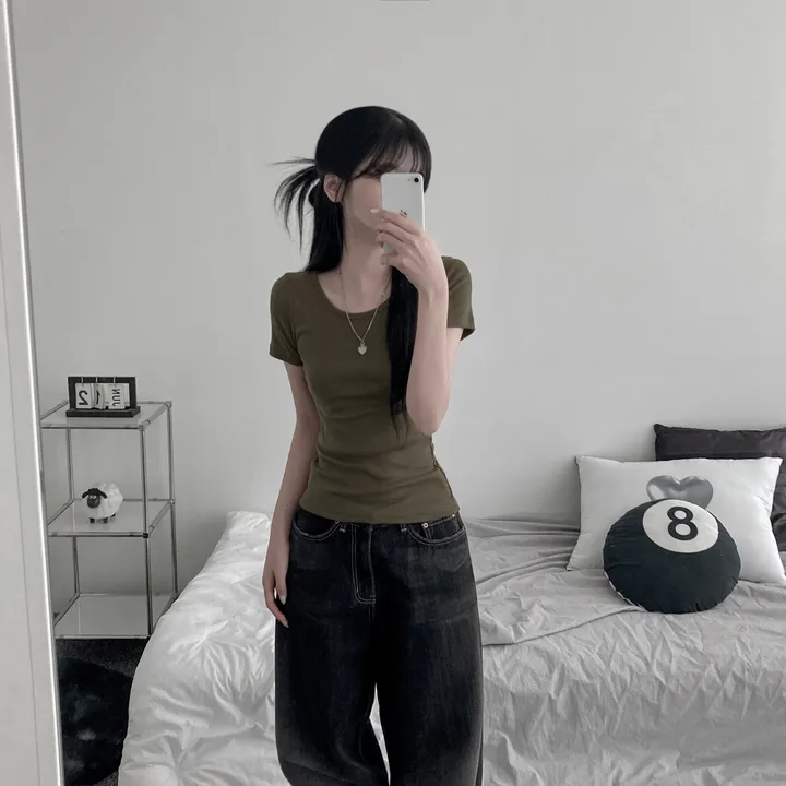 daily slim-fit short sleeve t [ 기본핏 라운드 슬림핏 스탠다드 숏 반팔 티셔츠 ] 상세 이미지 14
