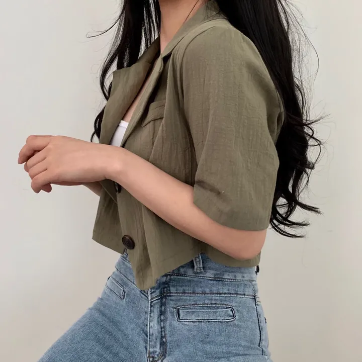 [베스트재진행] 린넨 크롭 반팔JK 상세 이미지 7