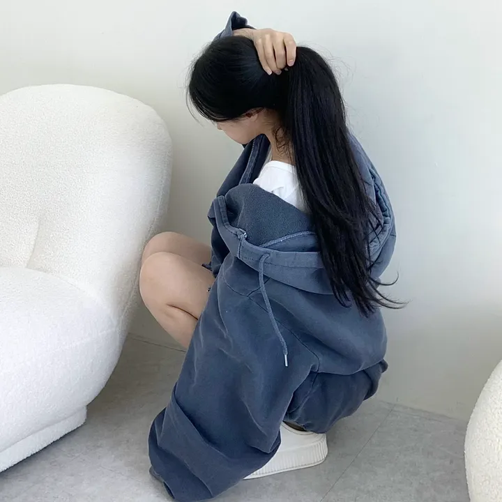 [커플템왕추천❤️/탄탄고퀄] 베이 피그먼트 쭈리 투웨이 후드집업 상세 이미지 32