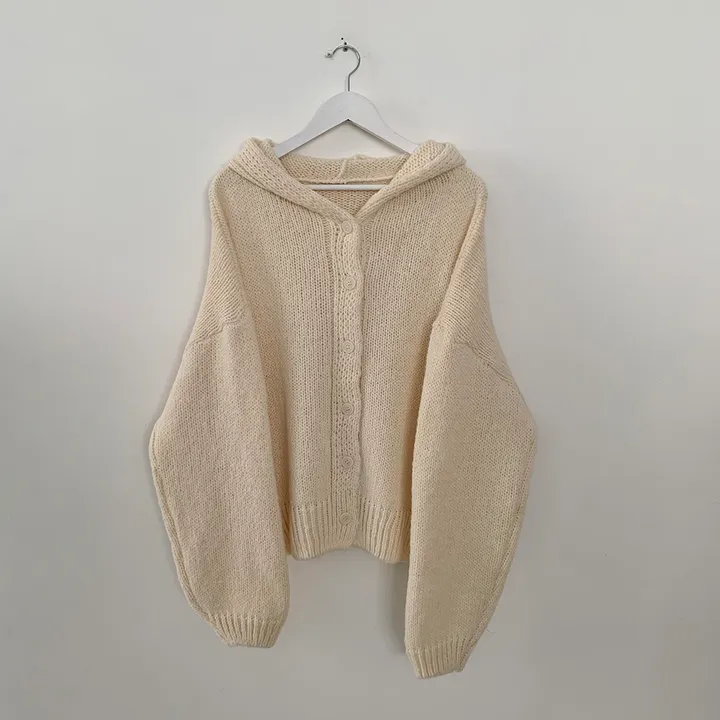 [폭닥~/귀여움🧸] 오버핏 파스텔 도톰 니트 후드가디건 봄신상 빅사이즈 상세 이미지 27