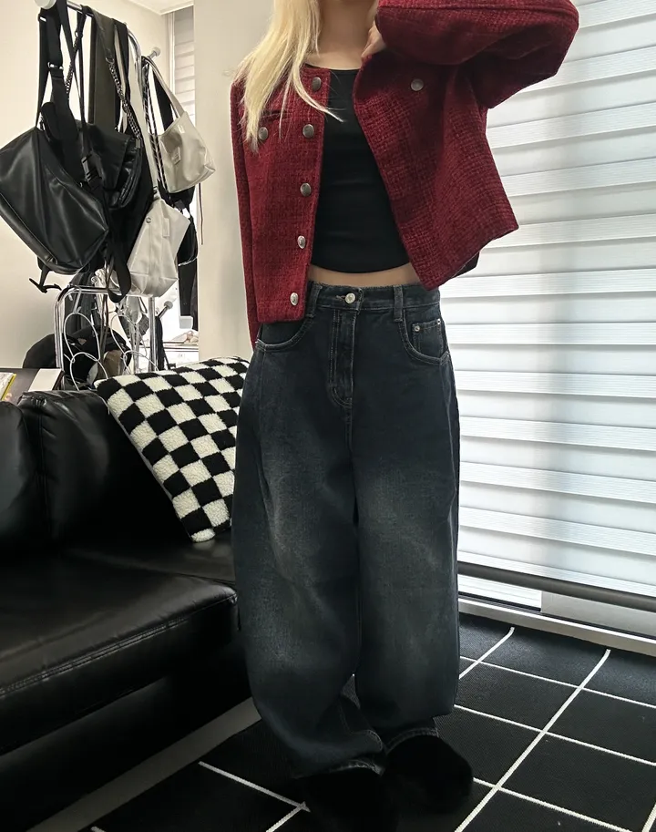 [🎀누적판매 1천장🎀]Allday washing pin-tuck wide denim 올데이 워싱 핀턱 와이드 데님 상세 이미지 5