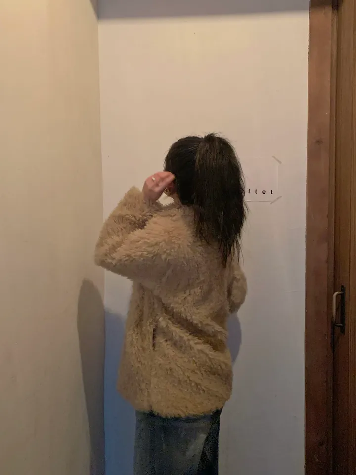 [시즌오프]양털 페이크 퍼 푸들퍼 자켓 뽀글 하프 코트 3color 상세 이미지 25