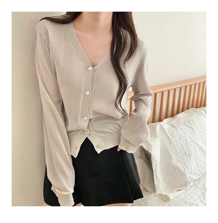브이넥 긴팔가디건 11color 상세 이미지 18