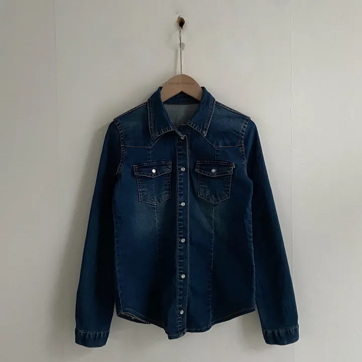 [S,M,L] 데님라인 슬림 워싱 똑딱이 데님 청자켓/셔츠남방 - 3color 상세 이미지 37