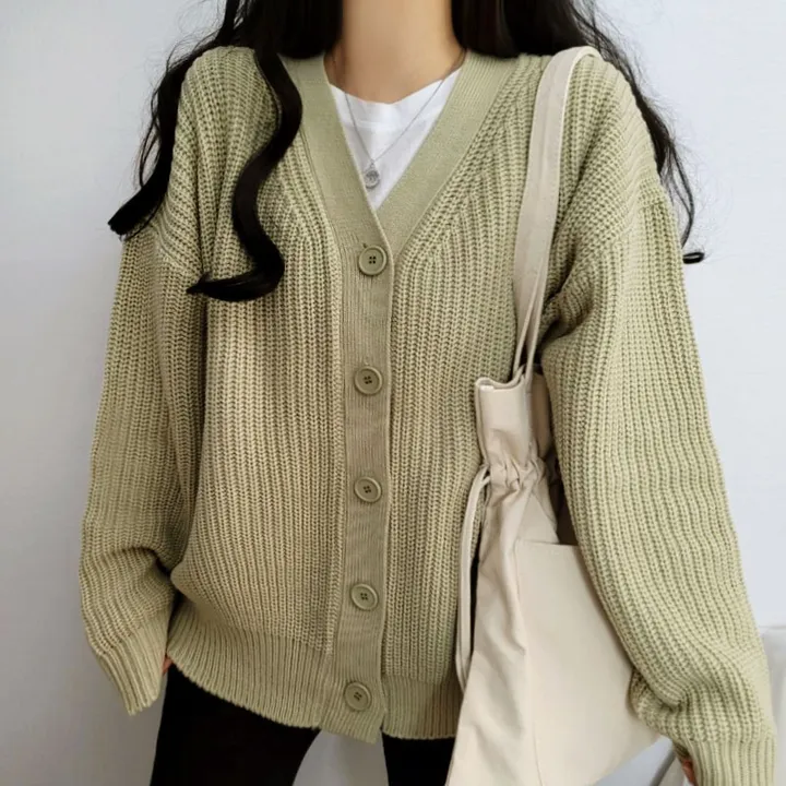 [봄가을/데일리핏] 러블리한 하찌 v넥 오버핏 가디건cd 상세 이미지 17