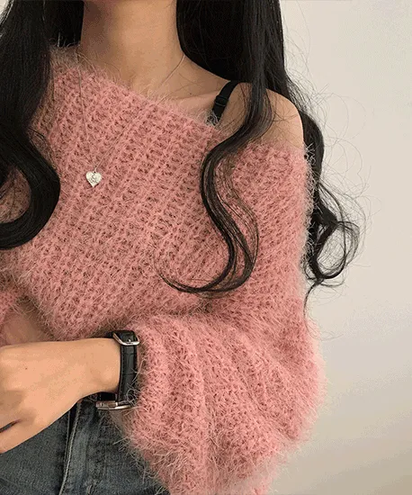 솔트 앙고라 보트넥 니트