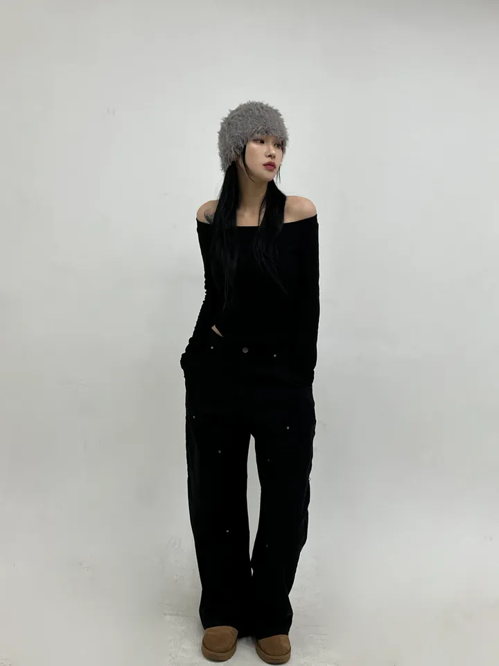 ✨단독진행✨[사계절ver./3천장돌파🏆] 오버 코튼 리벳 카펜터 롱 와이드 팬츠 상세 이미지 23