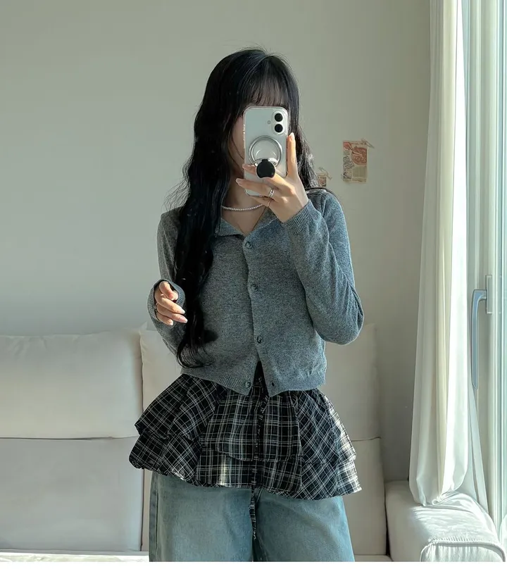 [너무 예뻐요../색감보장] 젤라또 레이어드 캐시미어 라운드 크롭 단추 니트 가디건 (9 col) 봄가디건 기본텝 상세 이미지 166