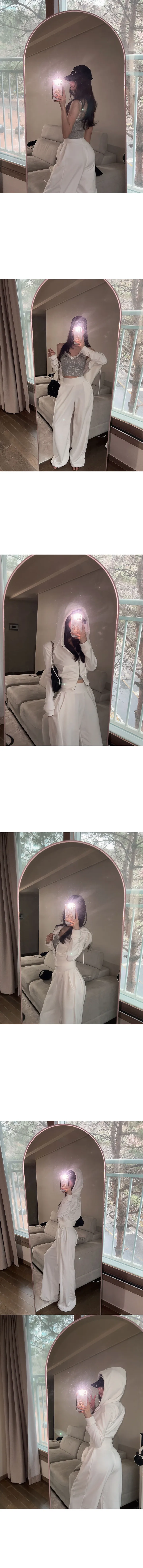 [MADE:자체제작]투웨이 후드집업 핀턱 와이드팬츠 세트[아담/롱ver,별도구매] 상세 이미지 7