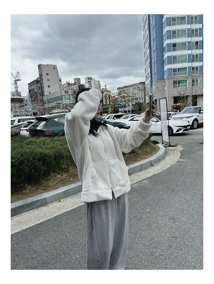 [당일배송][양털/뽀글이]후드 플리스 투웨이 겨울 따뜻한 데일리 점퍼 3color 묶음할인중 상세 이미지 33