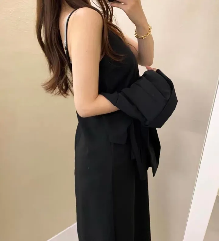[투피스🚚당일발송]- 데일리 린넨 크롭 반팔 자켓+슬림 나시 롱원피스 투피스세트 상세 이미지 14