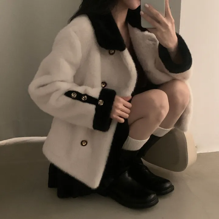 [따뜻해요/분위기갑🖤] 체코 밍크 퍼 루즈핏 카라자켓 - 2color 상세 이미지 18