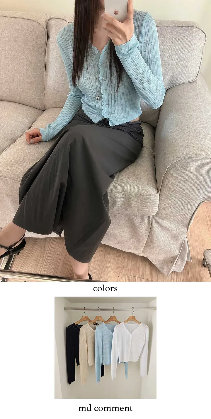 [썸머/데일리]웨이브 펀칭 썸머 가디건(4컬러) 상세 이미지 1