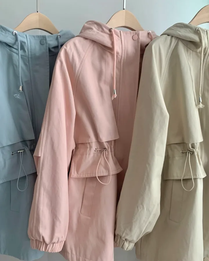 *숏or롱* [MADE🧵] *당일배송* 블라썸 스트링 후드 야상 점퍼 (5color) 간절기 봄자켓 봄야상 봄트렌치 하프트렌치 크롭야상 바람막이 상세 이미지 30