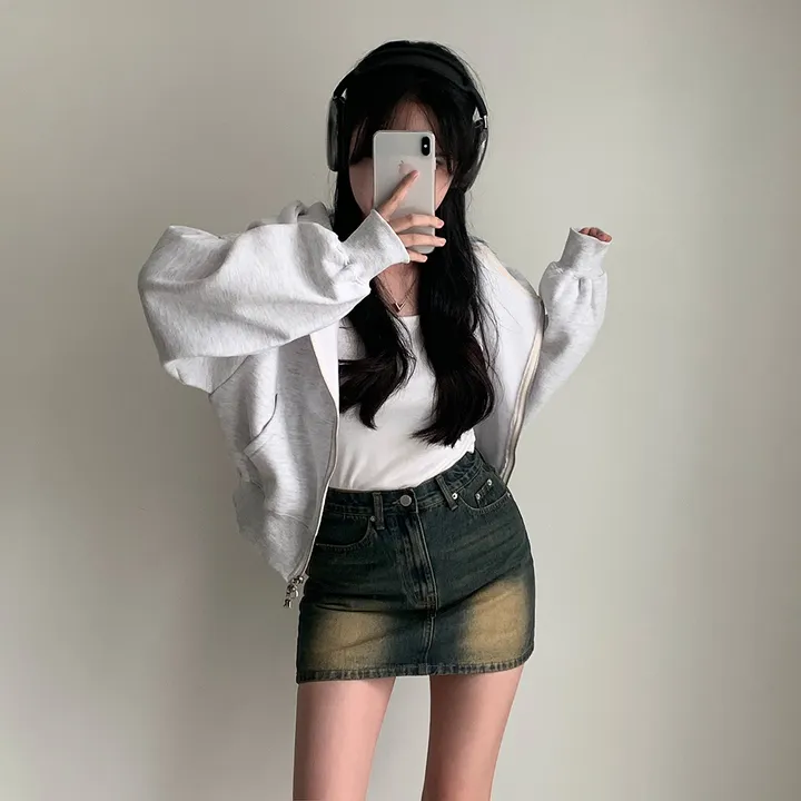 [완전인기✨/백염컬러 당일출고!] 자체제작 크치Made 꿈에 나온 핏, 투웨이 양기모 크롭 후드집업 ver 아우터 자켓 - zipup 상세 이미지 161
