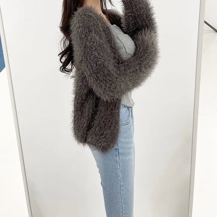 [저렴이X털빠짐제로]소장강추!스판 루즈 컬러 퍼가디건 앙고라가디건 상세 이미지 21