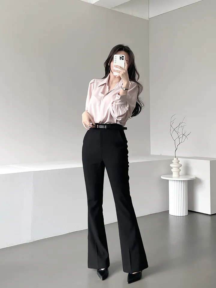 [만능코디템/히든밴딩🖤] 가나다란 엣지 3단 기장 오피스룩 쫀쫀 스판 하이웨스트 부츠컷 슬랙스 5color 상세 이미지 25