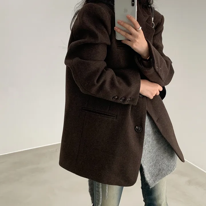 [wool100%/브랜드공정]  윈터 싱글 투버튼 카라 리얼 울 자켓 블레이저 - jk 상세 이미지 79