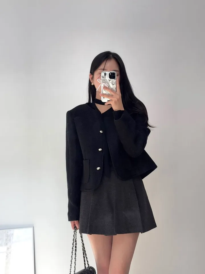 [봄신상할인💛/고퀄] 비엔느 트위드 노카라 울 자켓 (3color) 상세 이미지 32