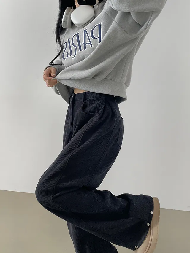 [한파대비/3기장~2XL!] 스냅버튼 융기모 코듀로이 골덴 폴딩 와이드팬츠 4color 상세 이미지 84