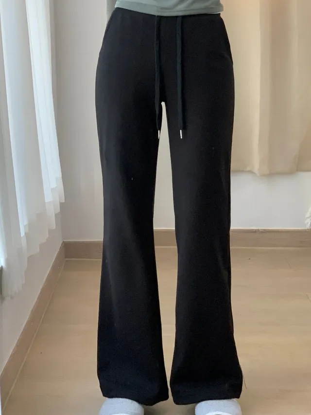 (핏대박) 부츠컷 밴딩 롱기장 꾸안꾸 골반 보정 슬림 말라핏 키큰녀 운동 봄 여름 가을 간절기 데일리룩 바지 츄리닝 트레이닝 팬츠 4color 상세 이미지 3