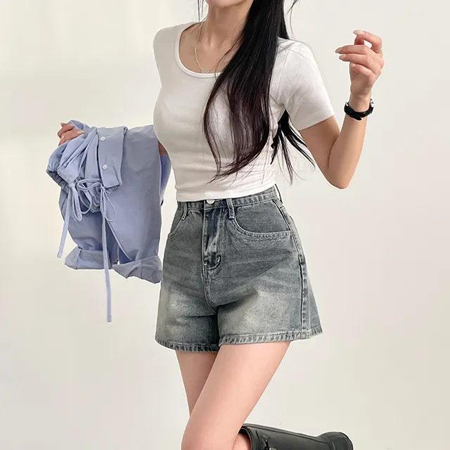 [컬러추가!/~2XL까지/made] 핏극찬, 시그니처 빈티지 데님숏팬츠 청반바지 4color 상세 이미지 4