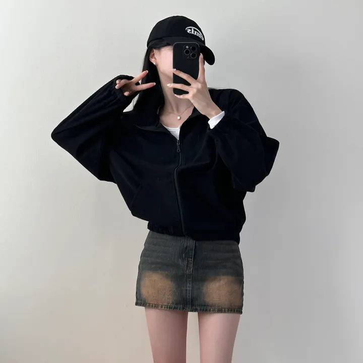 감성100% [최저/Y2K] 카라멜 코듀로이 반집업 - 5color 상세 이미지 21