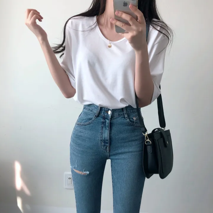 (국내제작 부드러움) 찰랑 데일리 기본 반팔 티셔츠 상세 이미지 4