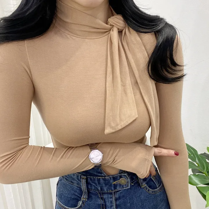 🚀당일발송🚀 [여성미가득] 럽럽 스카프 폴라 티셔츠 상세 이미지 25