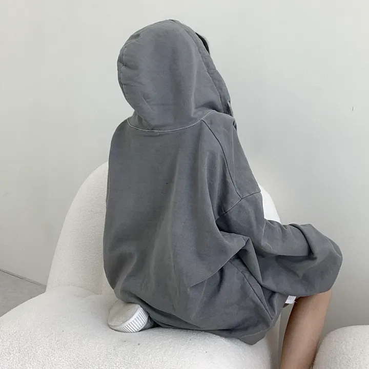 [커플템왕추천❤️/탄탄고퀄] 베이 피그먼트 쭈리 투웨이 후드집업 상세 이미지 21