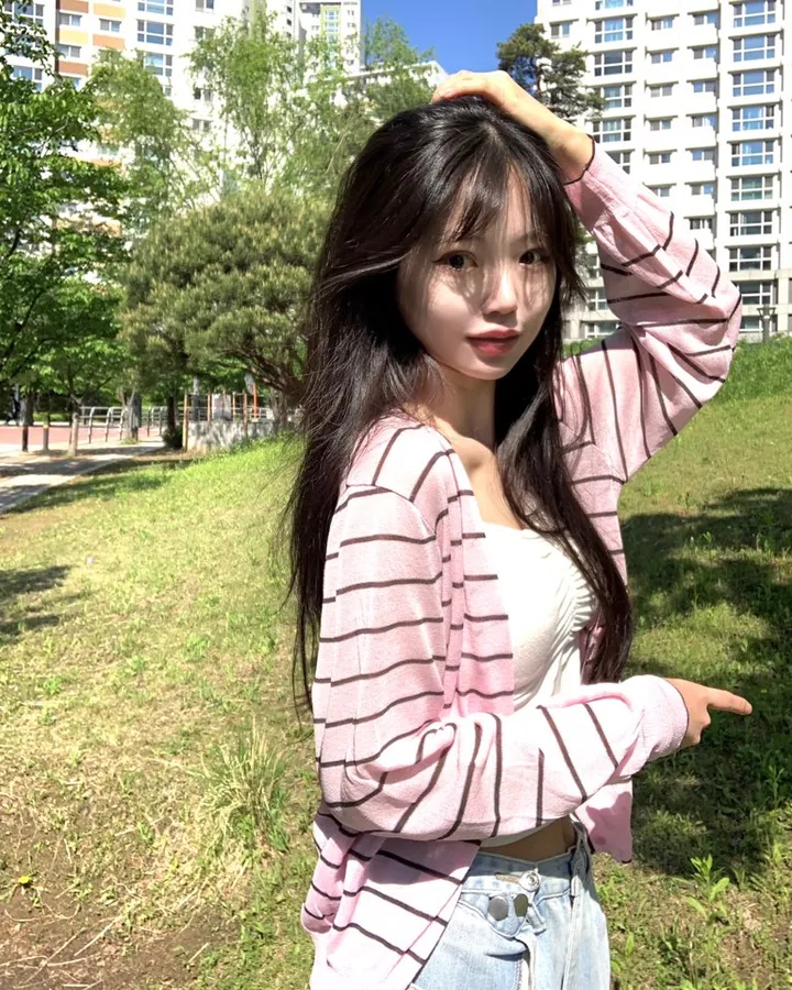 🍓크림딸기 스트라이프 단가라 여름 시스루 가디건 -4col 상세 이미지 14