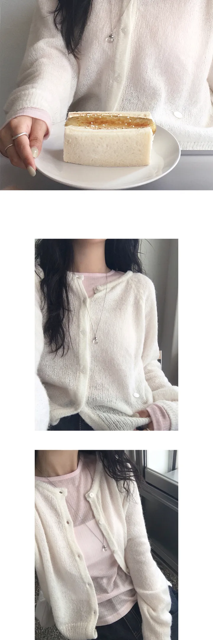 당일/봄가디건🌸 [here you] 퍼지 모헤어 cardigan - 5color (벚꽃룩/울가디건/모헤어니트/나들이룩/봄니트) 상세 이미지 37