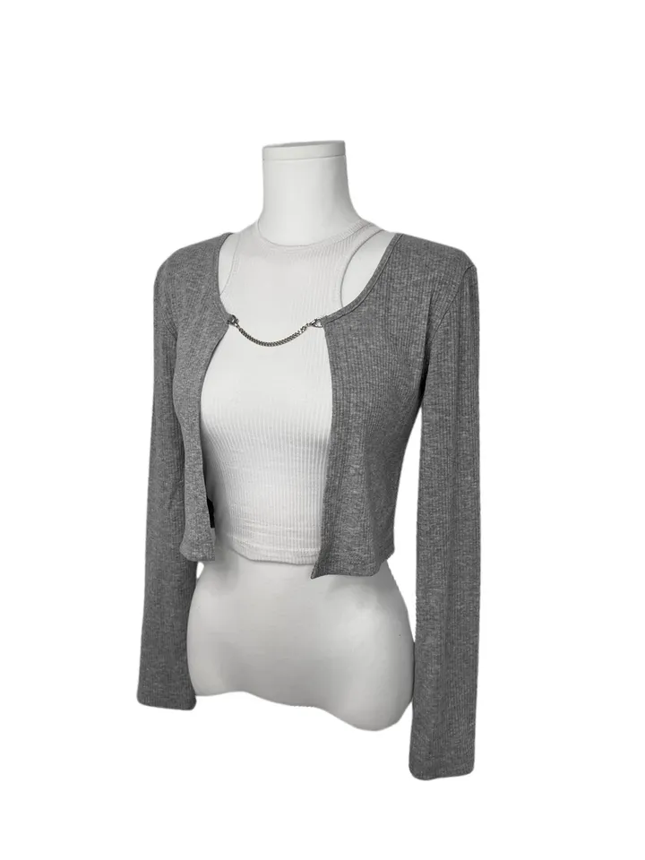 🚀당일발송🚀 chain cardigan / 유니크 체인 크롭 골지 끈 골지 볼레로 가디건 여름볼레로 여름가디건 크롭볼레로 크롭가디건 여름가디건 여름볼레로 상세 이미지 3